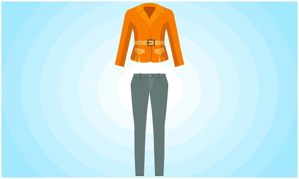 mock up illustration of office uniform on abstract background