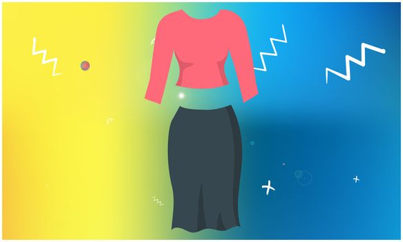 mock up illustration of office dress on abstract background