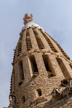 Tower of famous church in Barcelona of Spain, Sagrada Familia, 05 Juny 2012