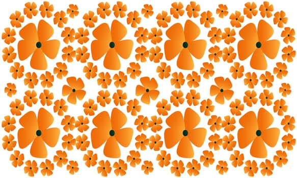 digital textile design of flowers art