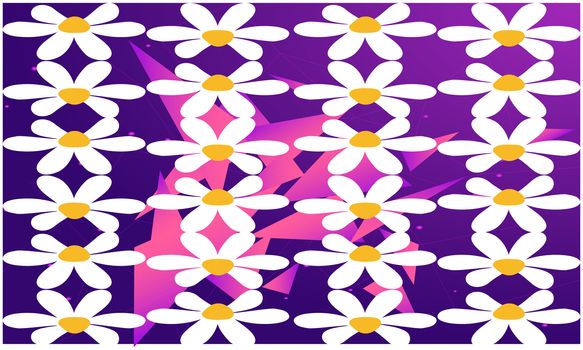 digital textile design of various flowers and leaves