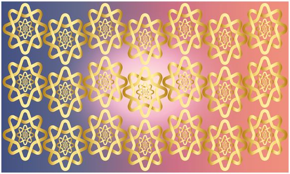 digital textile design of gold ornament art