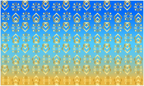 digital textile design of gold leaves art