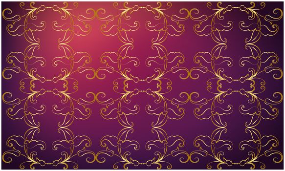 digital textile gold design on abstract background