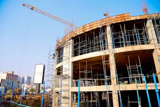 Hyderabad, India - June 2019 : new construction of building in Hyderabad