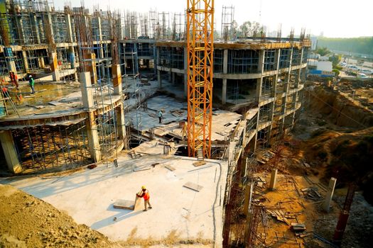 mumbai, India - march 2018 : Top View of new construction of building in mumbai