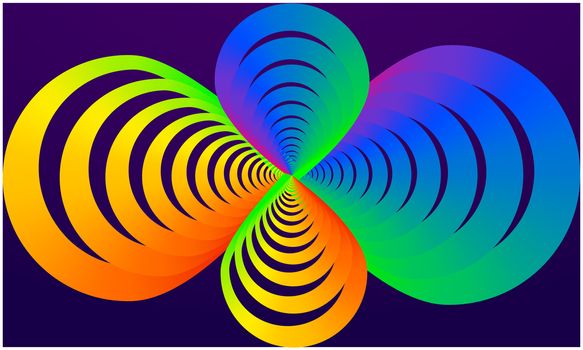 digital textile design of rainbow infinite symbol on abstract background