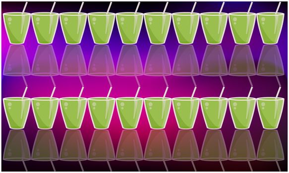 digital textile design of drinks glass on abstract background