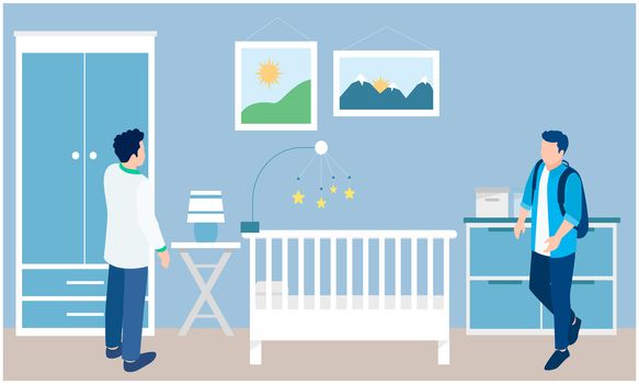 two person design a new room for small baby