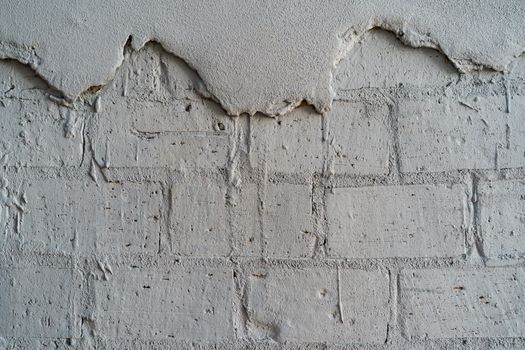 Empty Brick Wall Texture. Painted grunge white stonewall surface background.