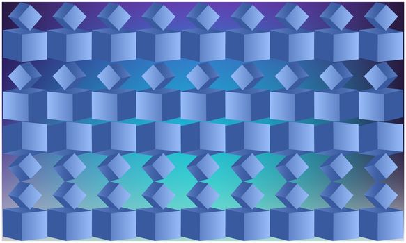 digital textile design of various cubes on abstract background
