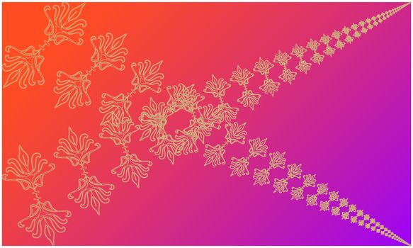 digital textile design of ornamental art on abstract background