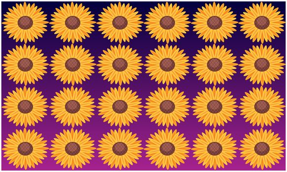 digital textile design of sunflower art on abstract background