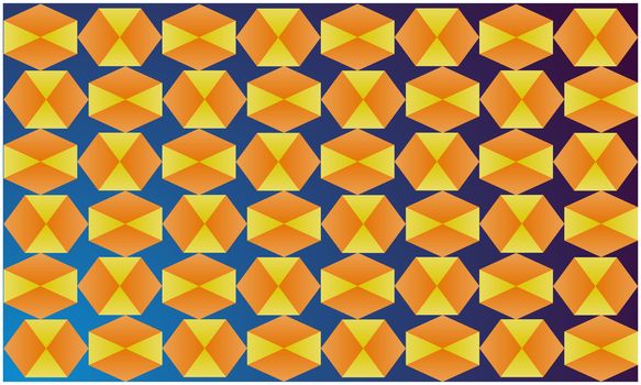 digital textile design of hexagon art on abstract background