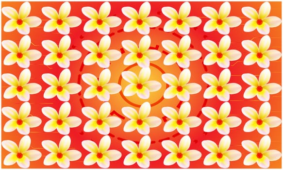 digital textile design of flowers on abstract background