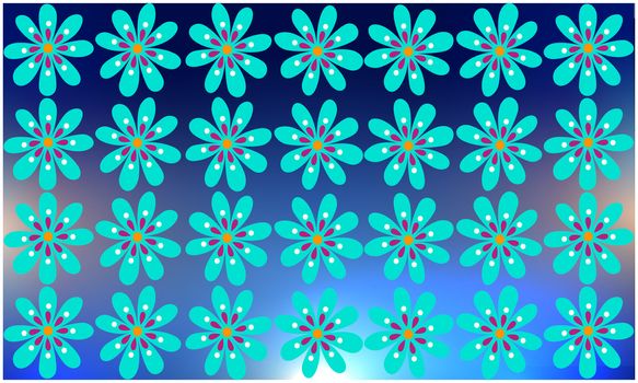 digital textile design of flowers art on abstract background