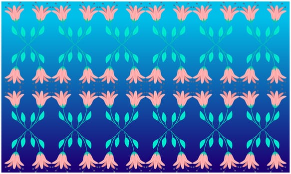 digital textile design on flowers and leaves