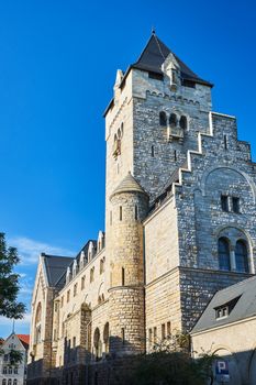 Historic tower of Stone Imperial castle in Poznan