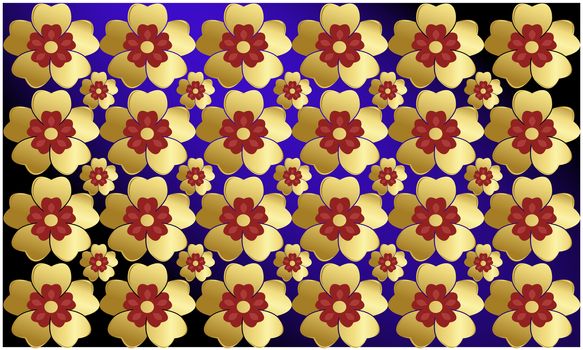 digital textile design of flowers art on abstract background