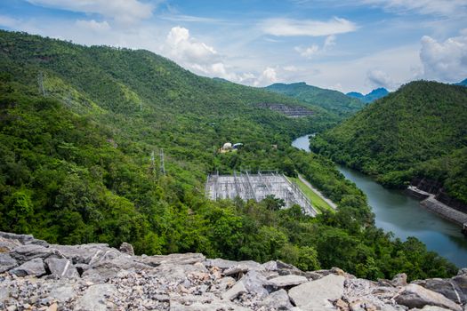 View around Srinakarin Dam is located at Ban Chao Nen, Tha Kradan District Si Sawat District Kanchanaburi, Thailand.