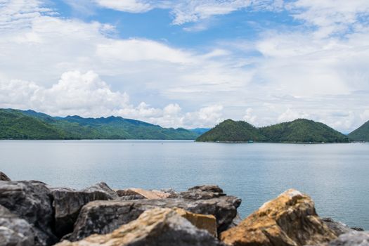 View around Srinakarin Dam is located at Ban Chao Nen, Tha Kradan District Si Sawat District Kanchanaburi, Thailand.