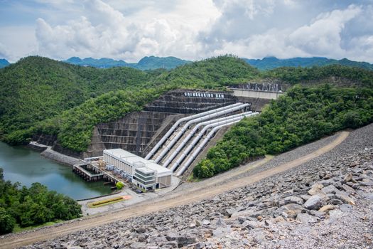 View around Srinakarin Dam is located at Ban Chao Nen, Tha Kradan District Si Sawat District Kanchanaburi, Thailand.