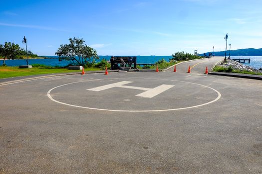 Helicopter landing pad at Khao Laem Ya National Park, Rayong.