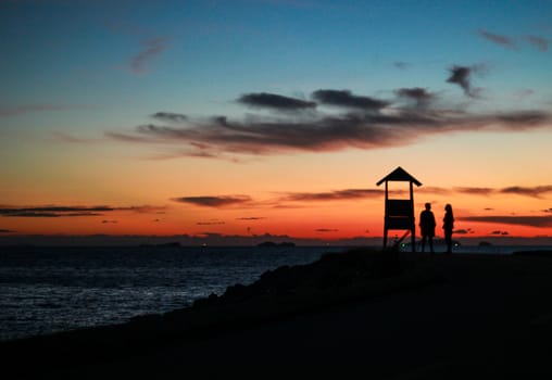  Lights Twilight time of sunrise in the morning at Khao Laem Ya National Park, Rayong.