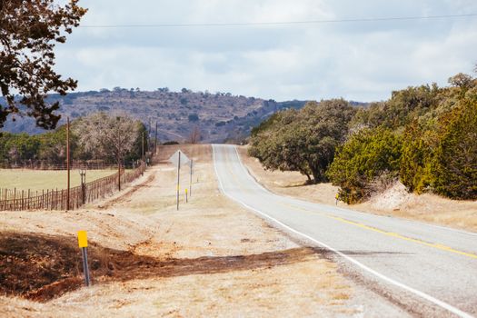 Highway 337 in Texas USA on a clear winter's day.