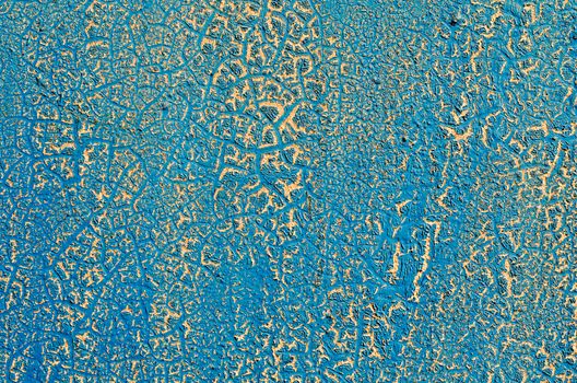 old blue cracked wall abstract background