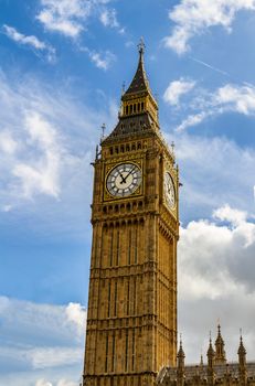 Big Ben, London, UK. A view of the popular London landmark, the clock tower known as Big Ben.