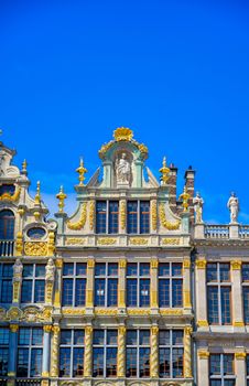 Buildings and architecture in the Grand Place, or Grote Markt, the central square of Brussels, Belgium.