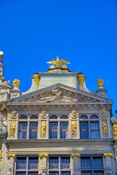 Buildings and architecture in the Grand Place, or Grote Markt, the central square of Brussels, Belgium.