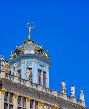 Buildings and architecture in the Grand Place, or Grote Markt, the central square of Brussels, Belgium.