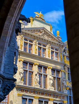 Buildings and architecture in the Grand Place, or Grote Markt, the central square of Brussels, Belgium.