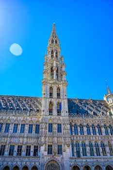 The Town Hall of the City of Brussels is a Gothic building from the Middle Ages. It is located on the famous Grand Place in Brussels, Belgium.