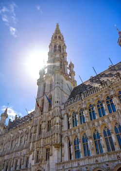 The Town Hall of the City of Brussels is a Gothic building from the Middle Ages. It is located on the famous Grand Place in Brussels, Belgium.