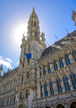 The Town Hall of the City of Brussels is a Gothic building from the Middle Ages. It is located on the famous Grand Place in Brussels, Belgium.