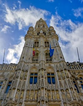 The Town Hall of the City of Brussels is a Gothic building from the Middle Ages. It is located on the famous Grand Place in Brussels, Belgium.