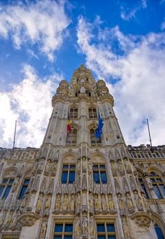 The Town Hall of the City of Brussels is a Gothic building from the Middle Ages. It is located on the famous Grand Place in Brussels, Belgium.