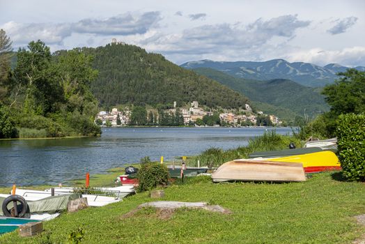 the piediluco lake and its country and in the middle of the island