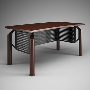 Office furniture: comfortable modern Desk. 3D visualization