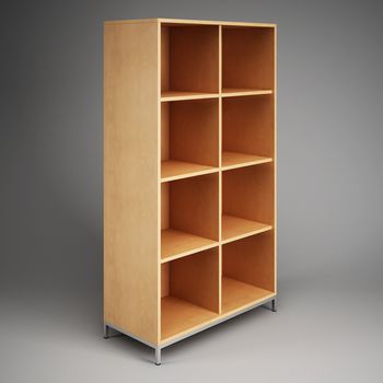 Office furniture: comfortable Cabinet with shelves for books, papers, various items. 3D rendering.