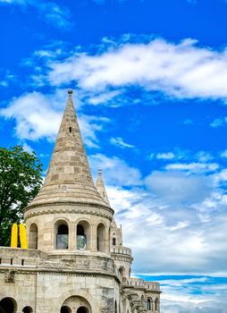 Fisherman's Bastion, located in the Buda Castle complex, in Budapest, Hungary.