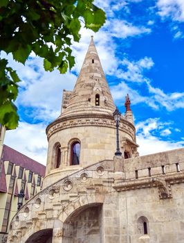 Fisherman's Bastion, located in the Buda Castle complex, in Budapest, Hungary.