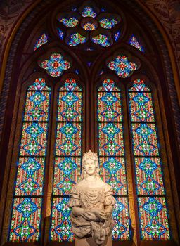 Budapest, Hungary - May 24, 2019 - The interior of the Church of the Assumption of the Buda Castle, more commonly known as the Matthias Church, located in Budapest, Hungary.