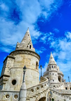 Fisherman's Bastion, located in the Buda Castle complex, in Budapest, Hungary.