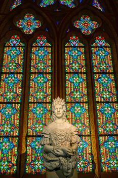 Budapest, Hungary - May 24, 2019 - The interior of the Church of the Assumption of the Buda Castle, more commonly known as the Matthias Church, located in Budapest, Hungary.