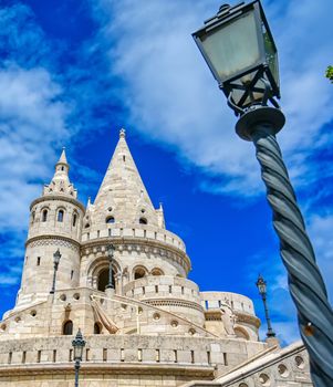 Fisherman's Bastion, located in the Buda Castle complex, in Budapest, Hungary.