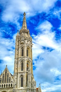 The Church of the Assumption of the Buda Castle, more commonly known as the Matthias Church, located in Budapest, Hungary.